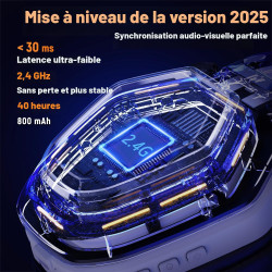 Ozeino Casque de jeu sans fil